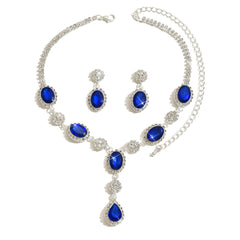 2026 Hot New Luxury Shiny Water Drop Necklace Earrings Suit High-grade All-match Bridal Jewelry Wholesale