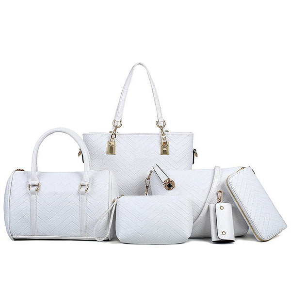 Trendy Embossed Six-Piece Mother Bag Set