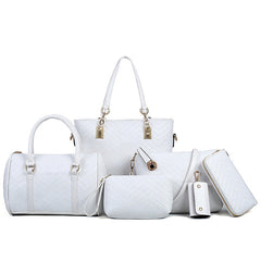 Trendy Embossed Six-Piece Mother Bag Set