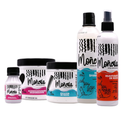Monería Complete Hair Care Kit: Shampoo + Conditioner + Styling Cream + Hair Mask + Leave-In