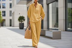 Women’s Casual Shirt and Full-Length Pants Set