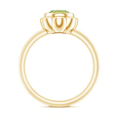 Bezel Set 1.2 Carat Peridot Engagement Ring for Women