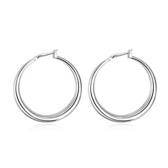 925 Sterling Silver 33mm Big Circle Round Hoop Earring For Women Unusual Earrings 2025 Trend Christmas Jewelry