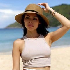 Korean Style Womens Beach Sun Hat Breathable Travel Summer Sunshade