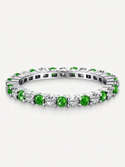 925 Sterling Silver Fashion Shiny 1.4mm Full Zircon Stackable Plain Ring For Women Daily Party Personalized Fine Jewelry