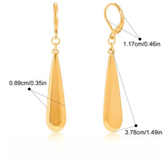 18K gold teardrop metal earrings