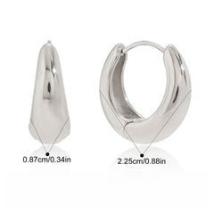 18K gold lightweight luxury earrings with engraved lettering on the inner surface.