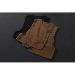 Women's Retro Straight-Cut Vest Jacket – Elegant Commuter Cardigan