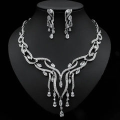 Emerald Green Crystal Jewelry Zircon Jewelry Set