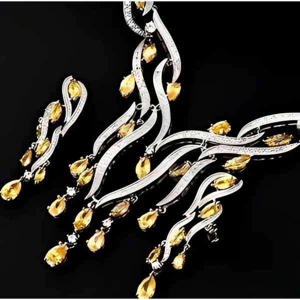 Emerald Green Crystal Jewelry Zircon Jewelry Set
